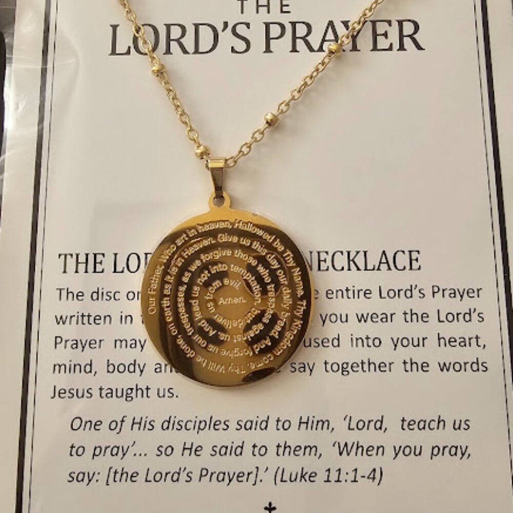 My Saint + My Hero Lord's Prayer Medallion Necklace - New in Box
